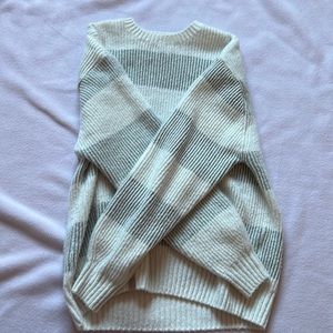 hollister, size:xxs, striped, gray and cream/white